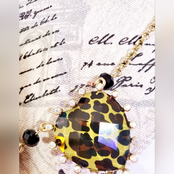 Gold plated Leopard crystal heart horseshoe charm necklace choose 1 - Picture 10 of 16